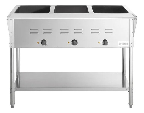 Mesa De Vapor Bufetera 3 Bandejas Electrica Estante Inferior