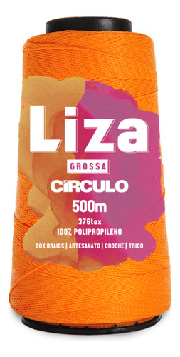 Fio/linha Crochê Circulo Liza Grossa 500m 187g (376 Tex) Cor 4650 - Cenoura