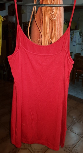 Musculosa Básica Roja Con Tiras Talle Unico
