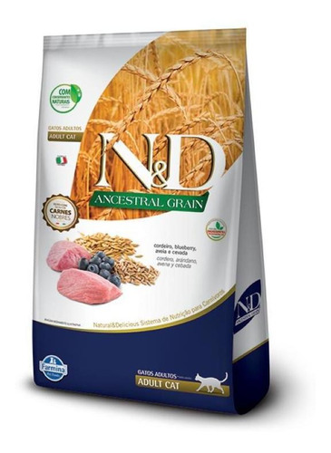 Ração N&d Ancestral Grain Cordeiro Para Gatos Adultos 1,5kg