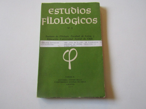 Cuadernos De Filologia N. 9. Valdivia 1973.