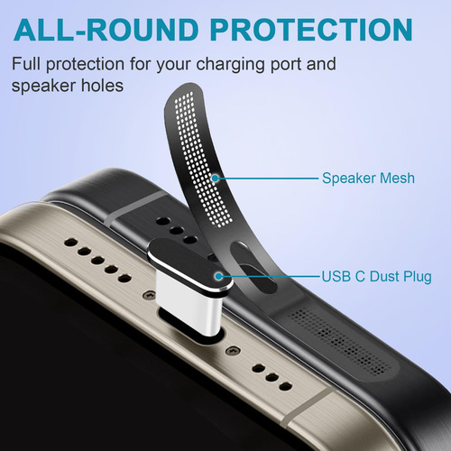 Tapón Antipolvo Usb C, Paquete De 4 Unidades Y Funda Antipol