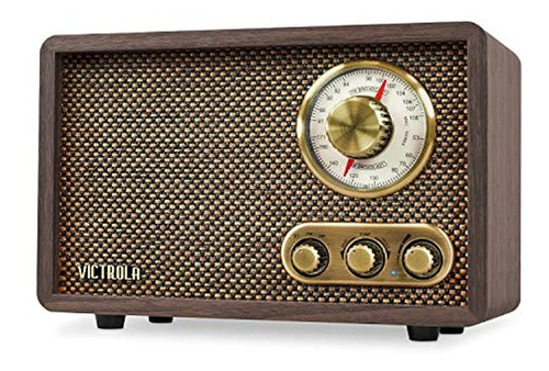 Radio Fm/am Con Bluetooth Esfera Giratoria Madera Retro