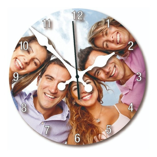 Reloj De Pared Circular Xl Personalizado Tu Foto Regalo 