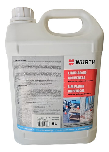 Apc Limpiador Universal Wurth 5l