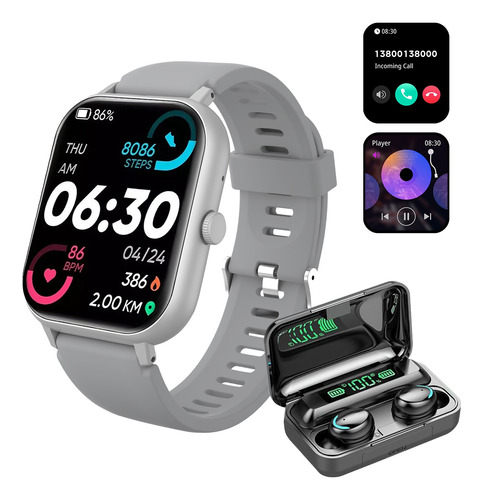 Smartwatch Pulsera Inteligente De 2,01  Para Hombre Y Mujer