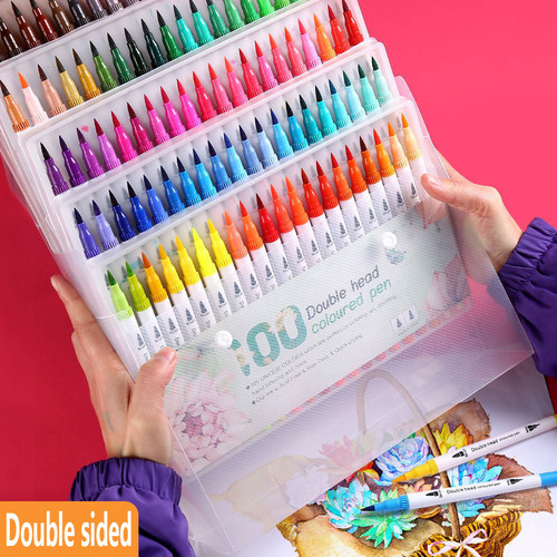 Juego De Rotuladores Artísticos De 120 Colores Con Doble Pun
