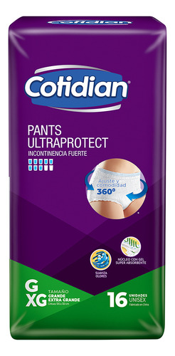 Cotidian Pants Pañales para adultos Talle G/XG 16 unidades por envase 
