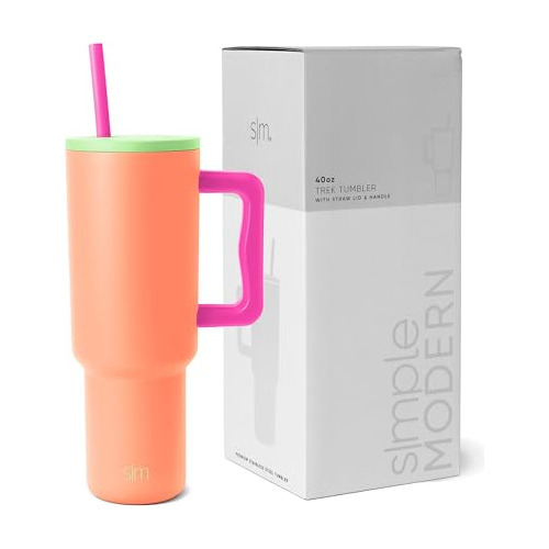 Simple Moderno 40 Oz Tumbler Con Manija Y Paja Lid  Nm180