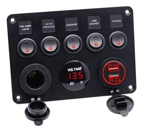 De Enchufe Usb 4.2a Voltímetro Led Panel De Interruptor De