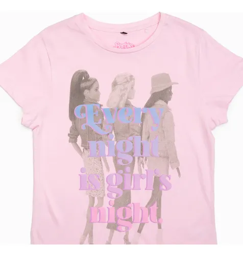 Polera Mujer Barbie Amigas Rosado Barbie