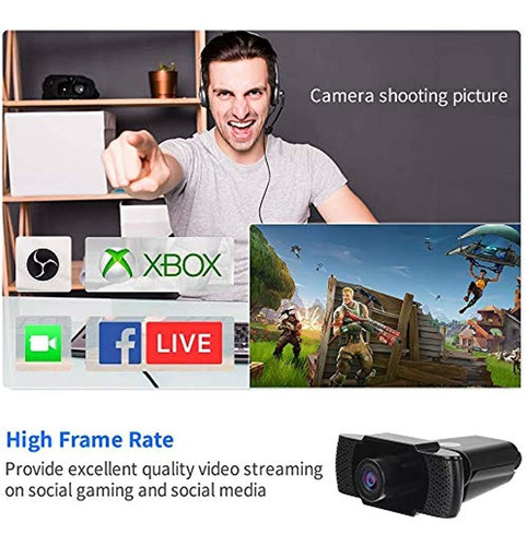 Imagen 3 de 3 de Camara Web Hd 1080p Con Microfono, Camara Web Usb Para Co