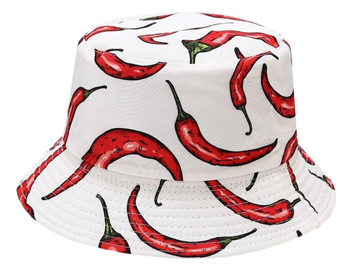 Chili Pepper Bucket Hat Summer Travel Bucket Beach Sun Hat Y