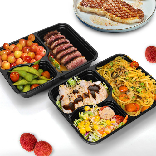 Caja De Almuerzo Pp Recipientes Desechables Con Tapa 20 Pzs