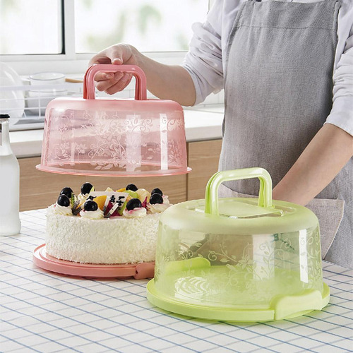 Caja De Plástico Redonda Para Transportar Pasteles