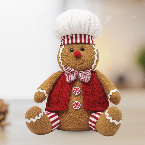 Muñeca Navideña De Pan De Jengibre, Muñeca Sentada Navideña