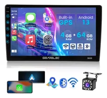 Comprar Gearelec 9009 Autoestéreos Pantalla Carplay 2 Din 9 pulgadas 4+64g Android Auto Wifi Bluetooth FM Gps con 4 LED cámara trasera