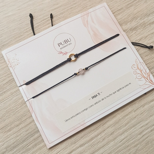 Imagen 2 de 3 de Pulseras Para Compartir Parejas Cuarzo Rosa.