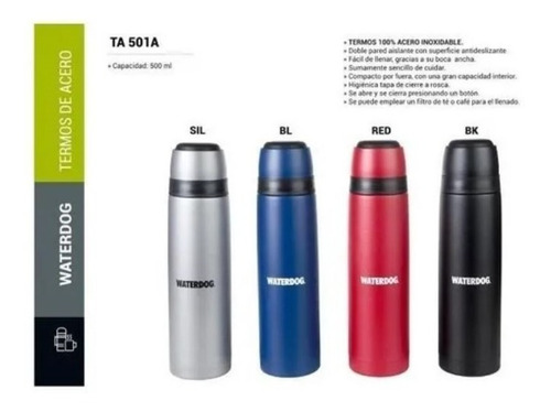 Imagen 3 de 6 de Termo Waterdog Ta 501a De Acero Inoxidable 500cc