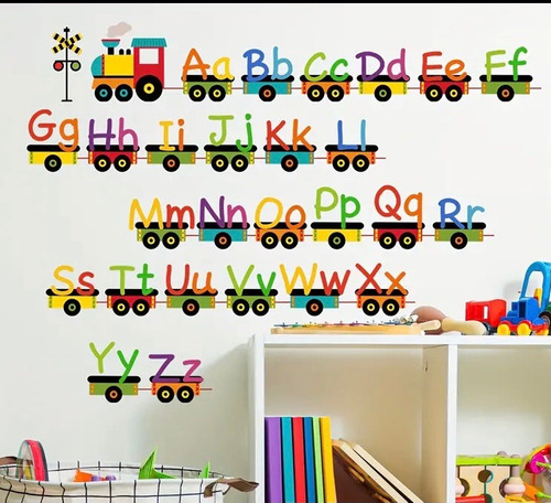 Vinilo Decorativo Abecedario Tren Infantil