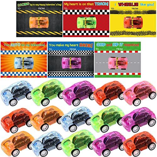 Ceiba Árbol Valentines Cards With Pull Back Racing Cars 28 P