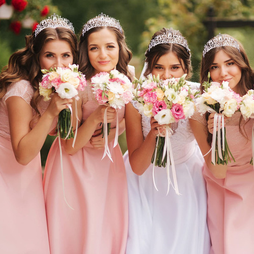 Diadema De Niñas Wavyknot 4 Coronas De Tiara De Cristal Para
