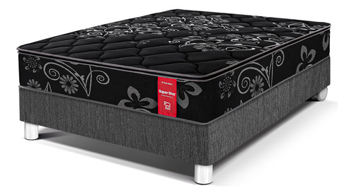 Cama Paraíso Premium Super Star Negro | 2 Plazas