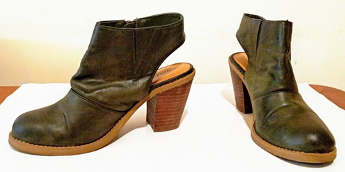 Botinetas Nine West - 36 - Cuero Verde Musgo Impecables