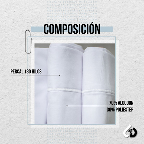 Imagen 6 de 10 de Juego De Sabanas Hotelera King Size 180 Hilos G&d