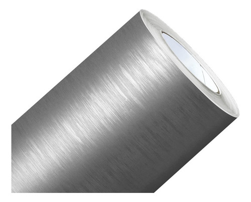 Adesivo Prata Escovado Envelopar Geladeira Móveis 2m X 60cm Cor Aço Escovado Prata