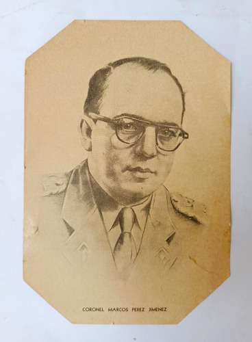 Antiguo Retrato Del Coronel Marcos Perez Jimenez Año 1951
