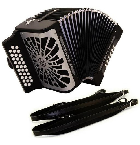 Acordeón Hohner Compadre Diatónico Fa A48421 Negro C/ Funda