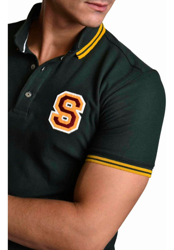 Imagen 5 de 6 de Playera Tipo Polo Sherman Morgan College Verde