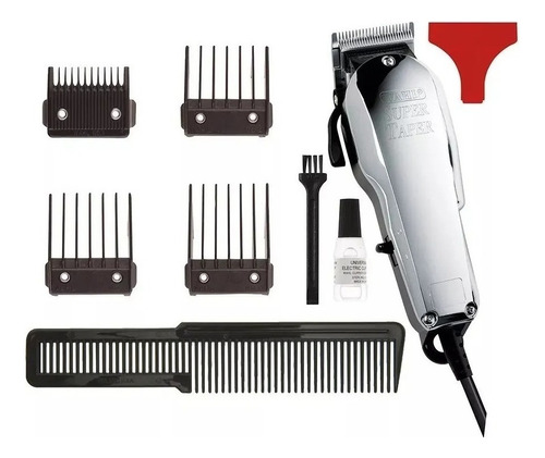 Maquina Cortar Cabelo Wahl Super Taper Profissional 110v Cor Prata