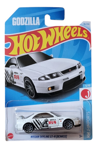 Godzilla Nissan Skyline Gt-r (bcnr33) Hw Die Cast 1:64