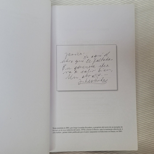 Cartas Y Poemas Recuperados Jorge Leonidas Escudero En Danza (Usado)