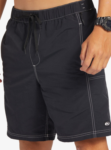 Short Surf Quicksilver Para Hombre, Color Negro