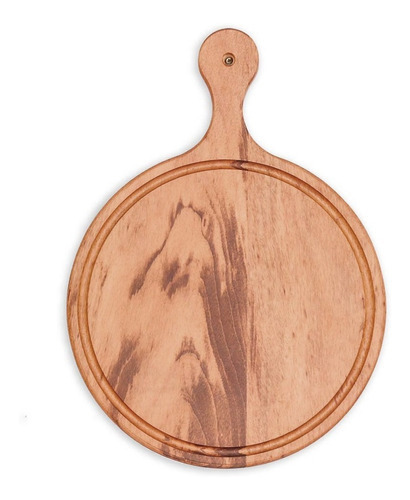 Tabla multiusos para polenta y carne, 40 cm, redonda de madera dura con asa