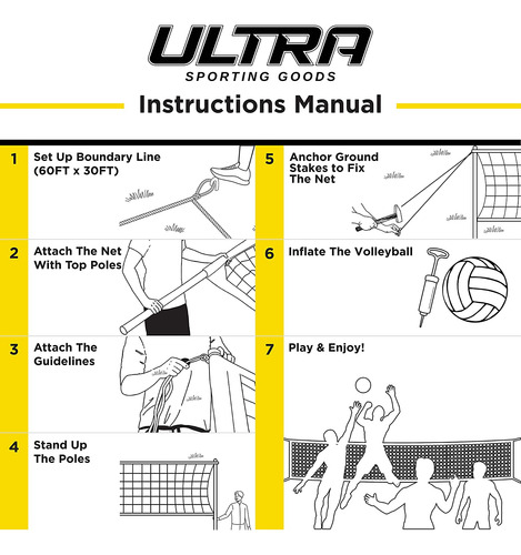 Red De Voleibol Ultra Sporting Goods, Incluye 32 X 3 Pies...
