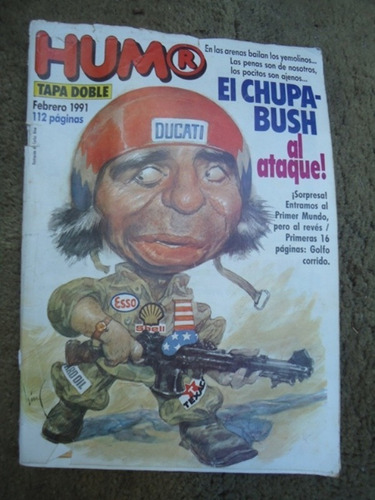 Revista Humor Nº 284 - 02/1991 - Tapa Doble - Menem - Bush -