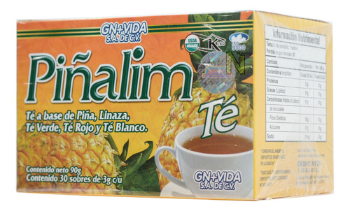 Té Piñalim Piña Linaza Té Verde Té Rojo Y Té Blanco 30 Sobre