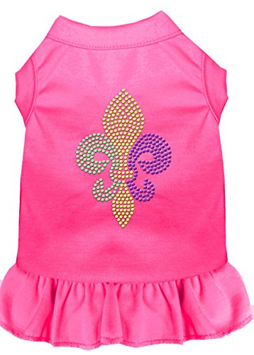 Vestido Mardi Gras Fleur De Lis Rosado Con Pedreríagrande