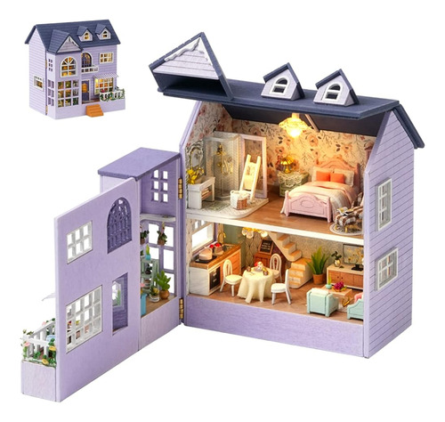 Spilay Dollhouse Diy Kit De Muebles De Madera En Miniatura, 