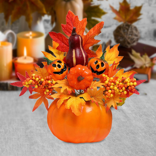 Adorno De Calabaza De Halloween, Centro De Mesa De Estilo F