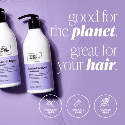 Conjunto De Shampoo E Condicionador De Biotina E Colágeno He