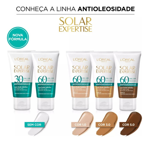 Protetor Solar Loréal Paris Antioleosidade Fps60 Cor 1.0 40g