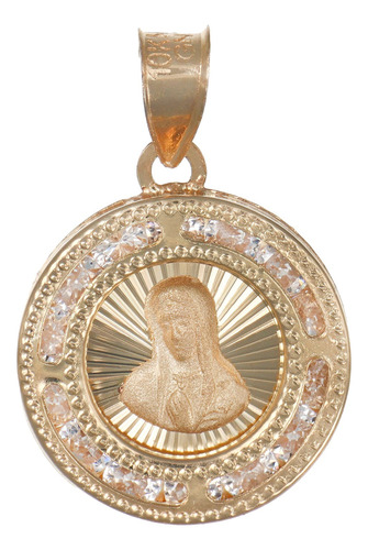 Medalla De Oro De 10k Nacional De Rostro De La Virgen Dije