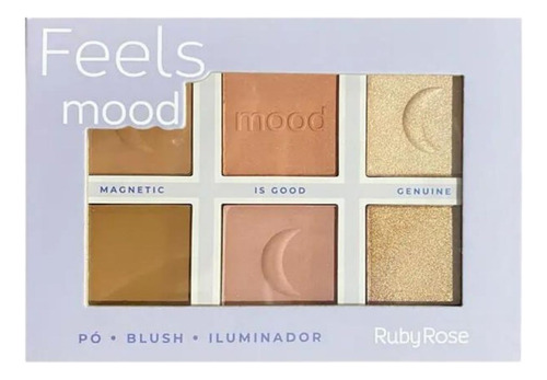 Paleta de polvos, coloretes e iluminadores Feels Mood Hb-7524 Ruby Rose