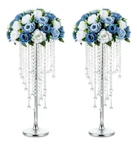 Comprar Centros De Mesa De Boda De Cristal Plateado Nuptio 2 Pcs De