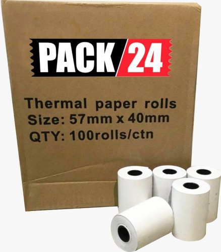 Rollo De Papel Termico 57x40mm Blanco Paq/50unidades